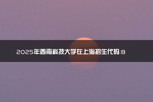 2025年西南科技大学在上海招生代码：839 专业代码及报考指南
