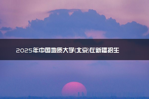 2025年中国地质大学(北京)在新疆招生代码及专业代码 中国地质大学(北京)新疆代码是多少？怎么查询？