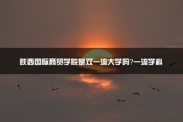 陕西国际商贸学院是双一流大学吗？一流学科有哪些及历年分数线位次