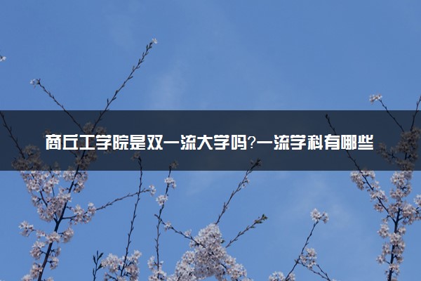 商丘工学院是双一流大学吗？一流学科有哪些及历年分数线位次