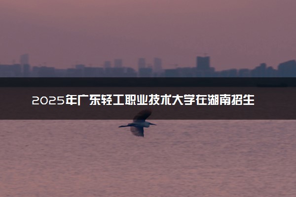 2025年广东轻工职业技术大学在湖南招生代码：4444 专业代码及报考指南