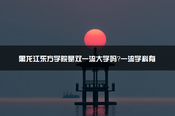 黑龙江东方学院是双一流大学吗？一流学科有哪些及历年分数线位次
