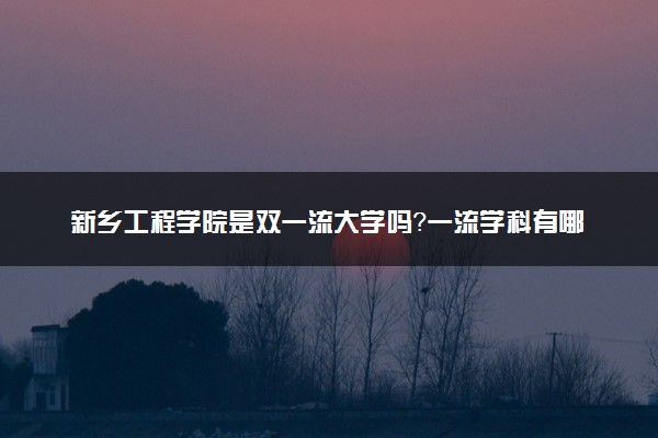 新乡工程学院是双一流大学吗？一流学科有哪些及历年分数线位次