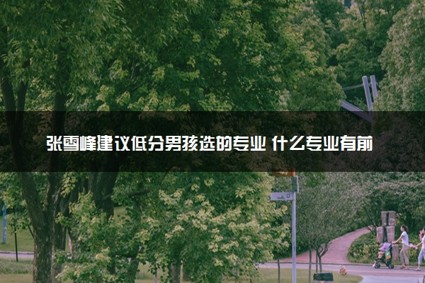 张雪峰建议低分男孩选的专业 什么专业有前途