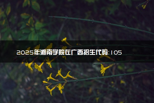 2025年湘南学院在广西招生代码：10545 专业代码及报考指南