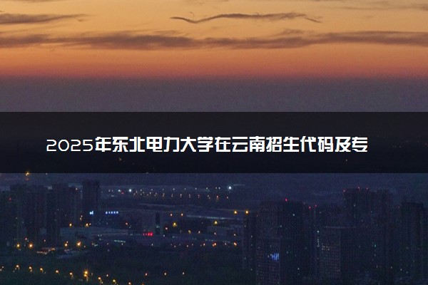 2025年东北电力大学在云南招生代码及专业代码 东北电力大学云南代码是多少？怎么查询？