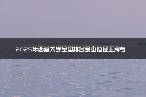 2025年西藏大学全国排名多少位及王牌专业有哪些？