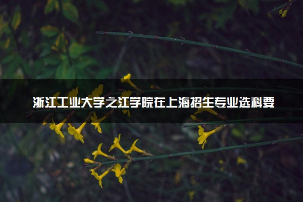 浙江工业大学之江学院在上海招生专业选科要求对照表 新高考各专业需要选考什么科目