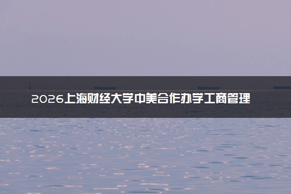 2026上海财经大学中美合作办学工商管理专业介绍