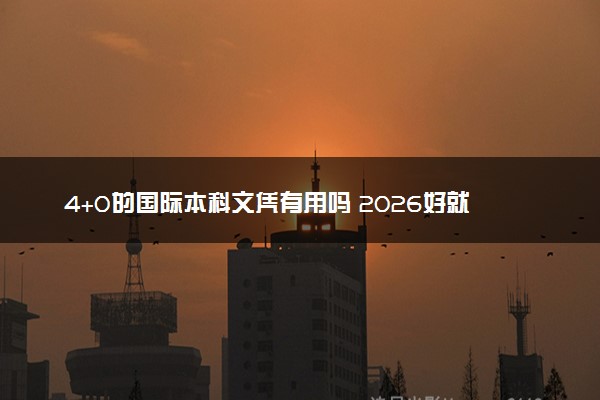 4+0的国际本科文凭有用吗 2026好就业吗